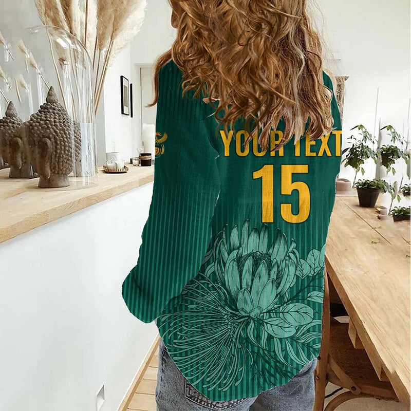 Custom South Africa Cricket Road To Champions Women Casual Shirt