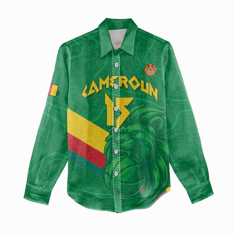 Custom Cameroon Basketball Go Champions Indomitable Lions Women Casual Shirt