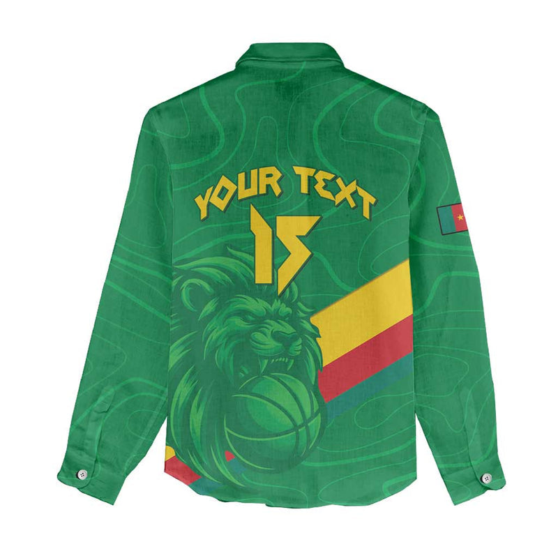 Custom Cameroon Basketball Go Champions Indomitable Lions Women Casual Shirt