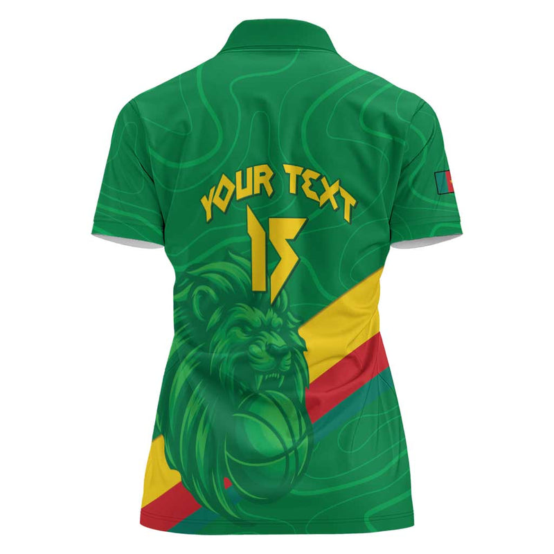 Custom Cameroon Basketball Go Champions Indomitable Lions Women Polo Shirt