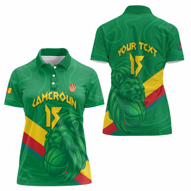 Custom Cameroon Basketball Go Champions Indomitable Lions Women Polo Shirt