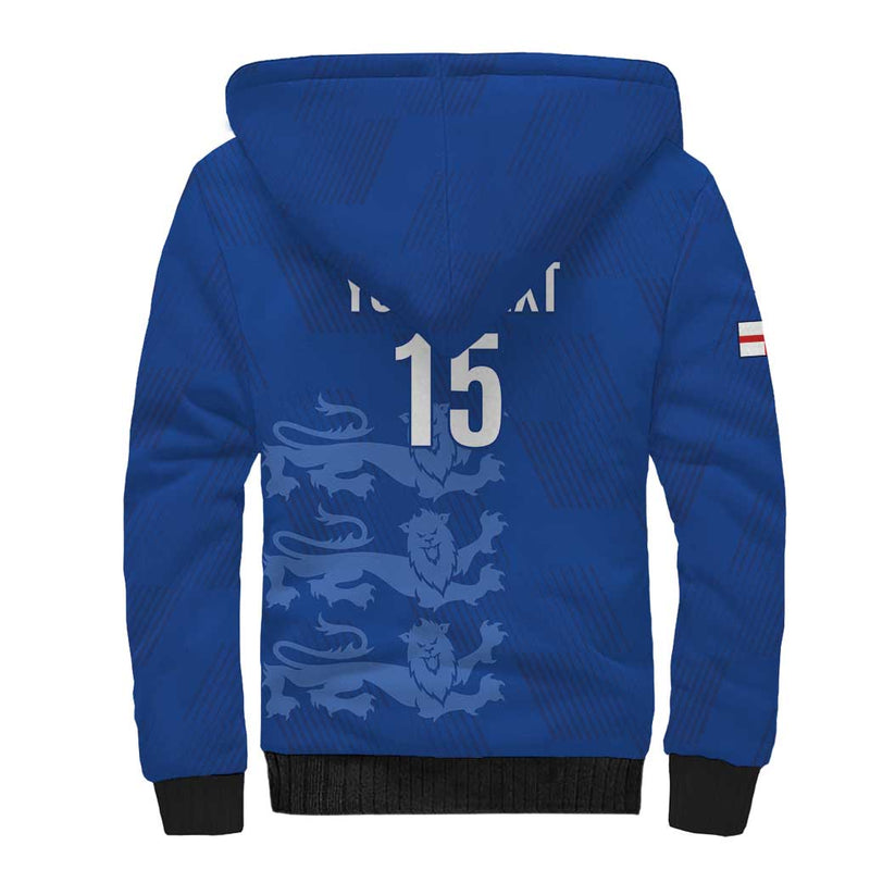 Custom England Cricket Go Three Lions - Blue Ver Sherpa Hoodie