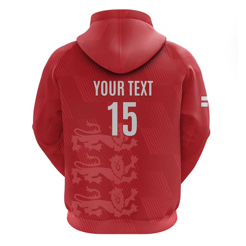 Custom England Cricket Go Three Lions - Red Ver Hoodie