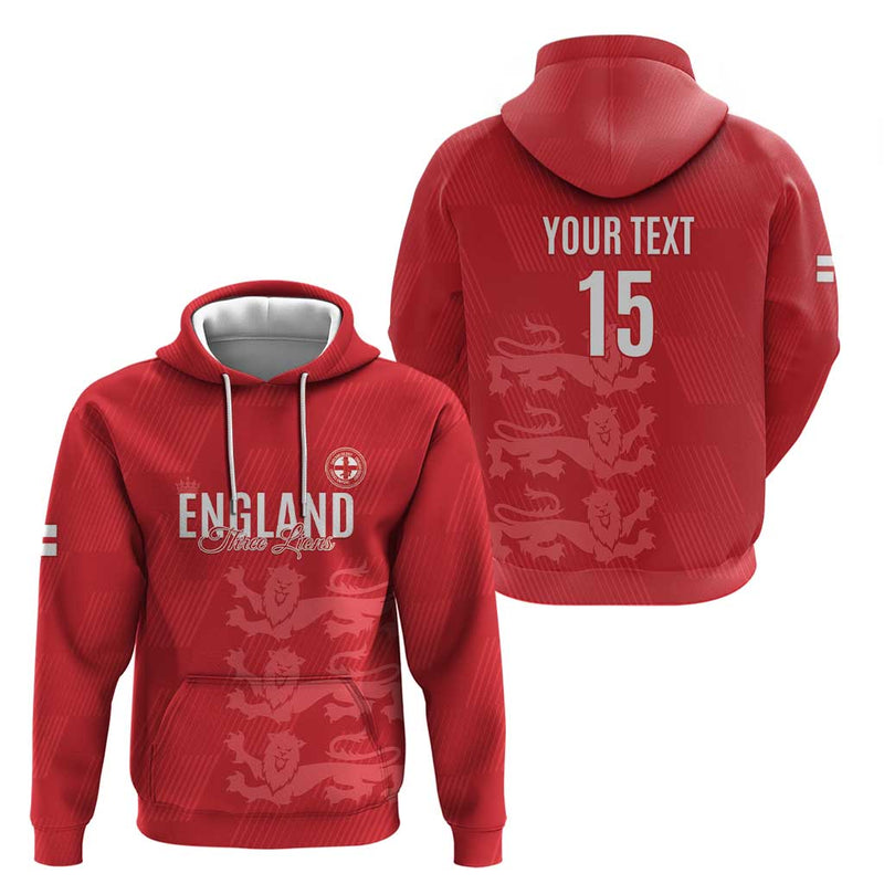 Custom England Cricket Go Three Lions - Red Ver Hoodie