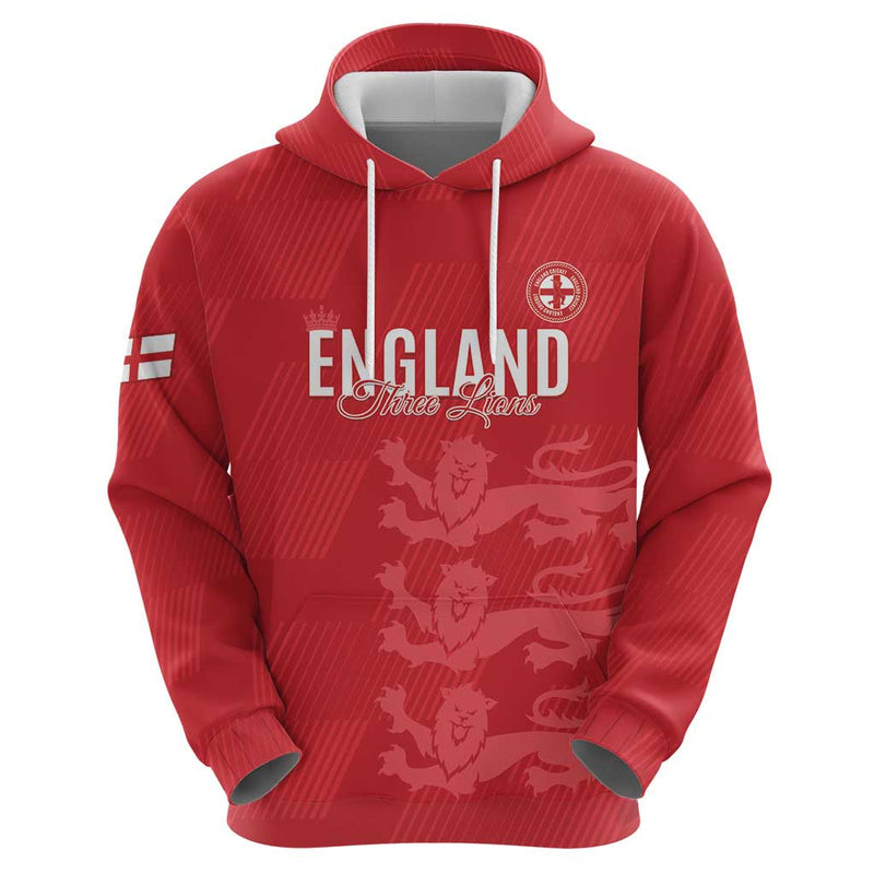 Custom England Cricket Go Three Lions - Red Ver Hoodie