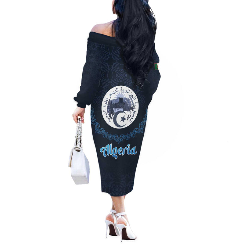 Algeria Happy Eid Mubarak Eid Al-adha Off The Shoulder Long Sleeve Dress