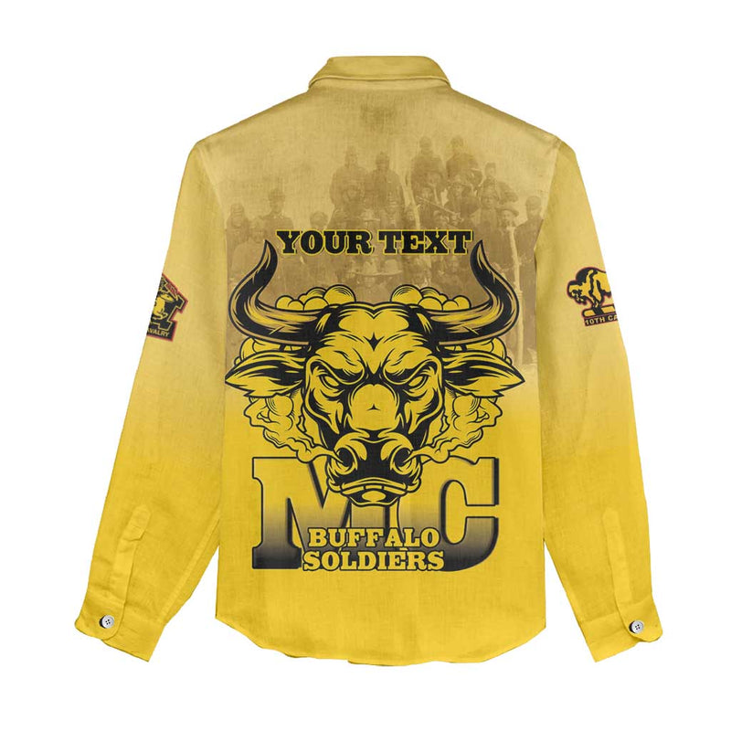 African American Buffalo Soldier We Can We Will - Yellow Women Casual Shirt
