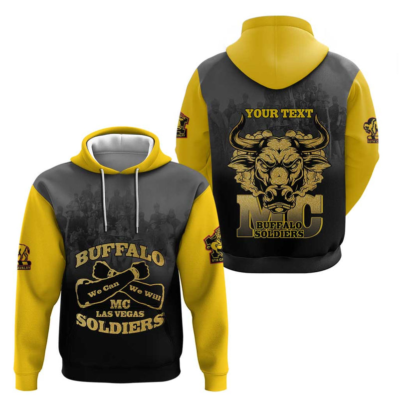 African American Buffalo Soldier We Can We Will - Black Hoodie