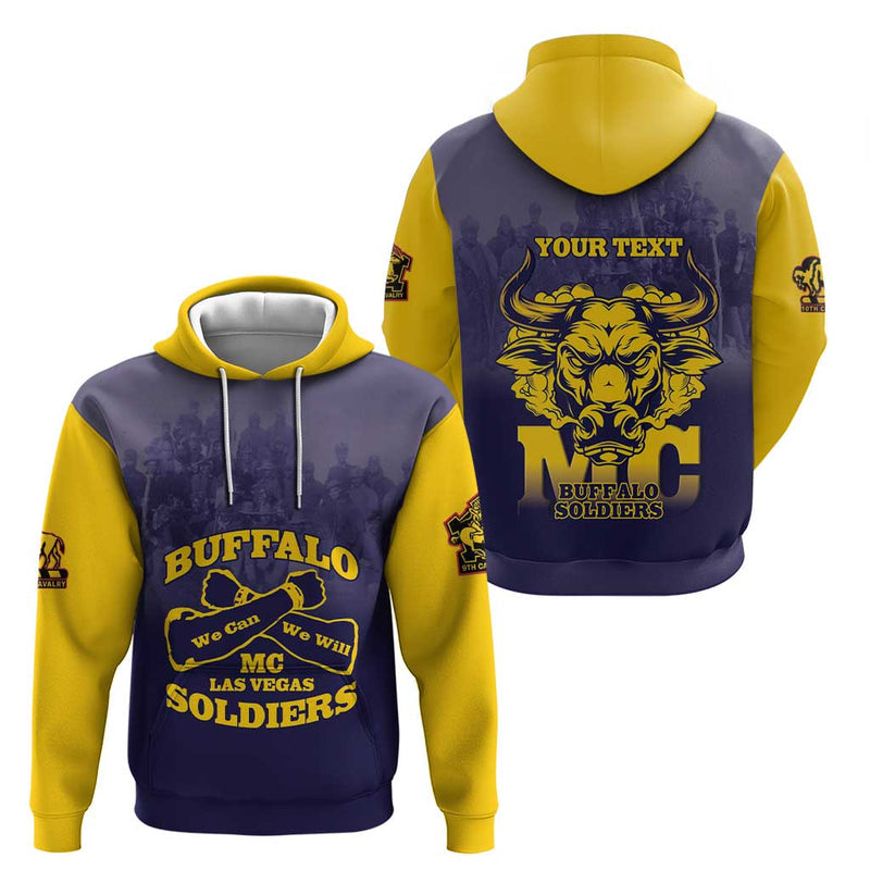 African American Buffalo Soldier We Can We Will - Navy Blue Hoodie