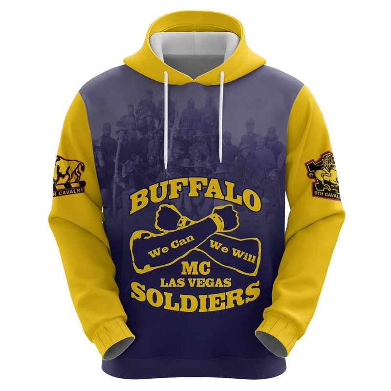 African American Buffalo Soldier We Can We Will - Navy Blue Hoodie