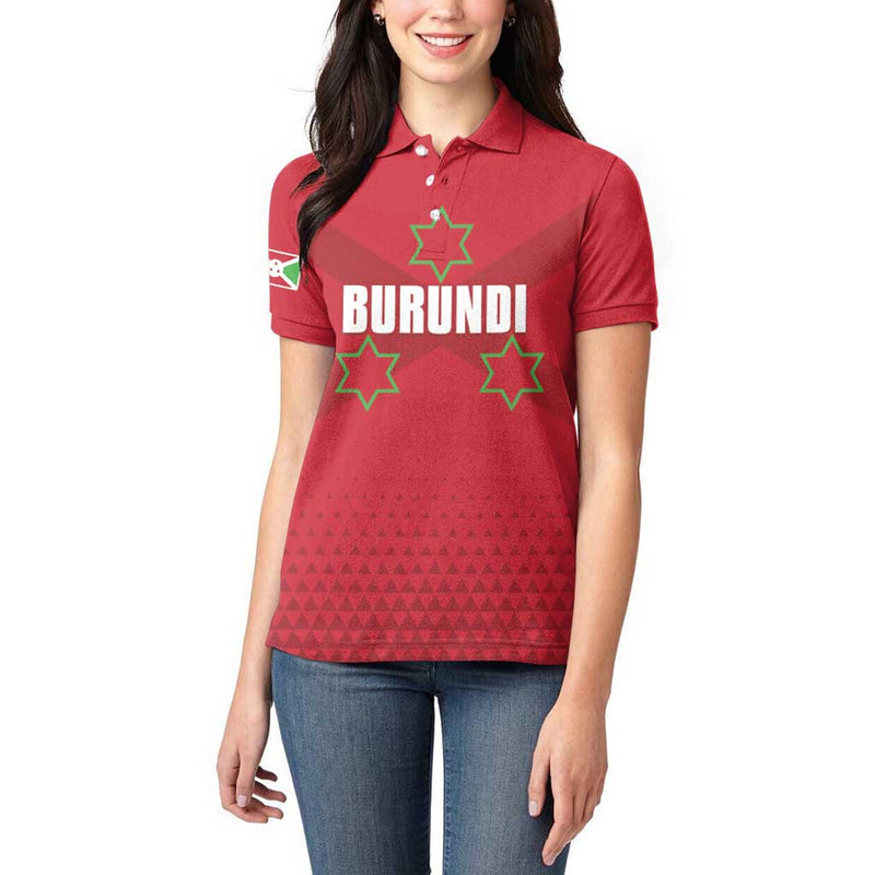 Custom Burundi Football Come On Intamba Women Polo Shirt