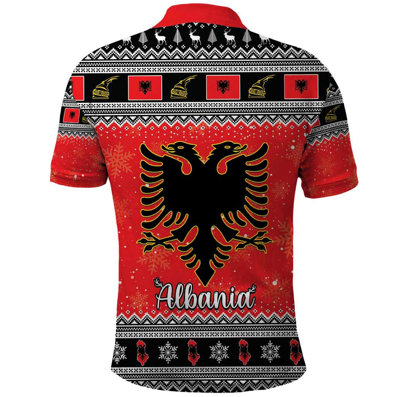 Albania Christmas Albanian Eagle Gezuar Krishtlindja Polo Shirt
