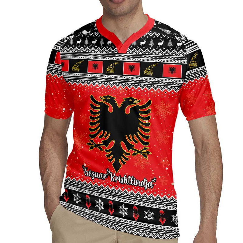 Albania Christmas Albanian Eagle Gezuar Krishtlindja Rugby Jersey