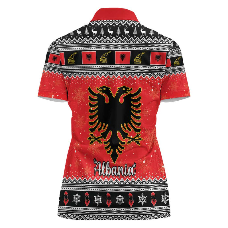 Albania Christmas Albanian Eagle Gezuar Krishtlindja Women Polo Shirt