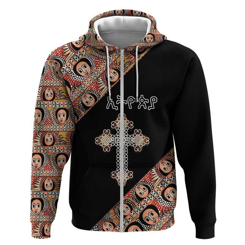 Ethiopian Orthodox Church Angel Black Color Hoodie