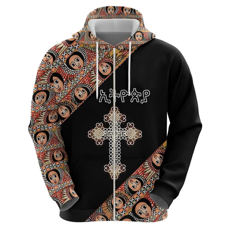 Ethiopian Orthodox Church Angel Black Color Hoodie