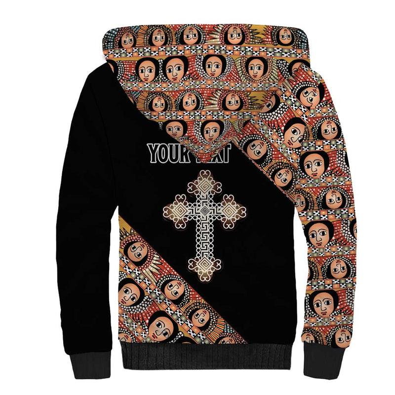 Ethiopian Orthodox Church Angel Black Color Sherpa Hoodie