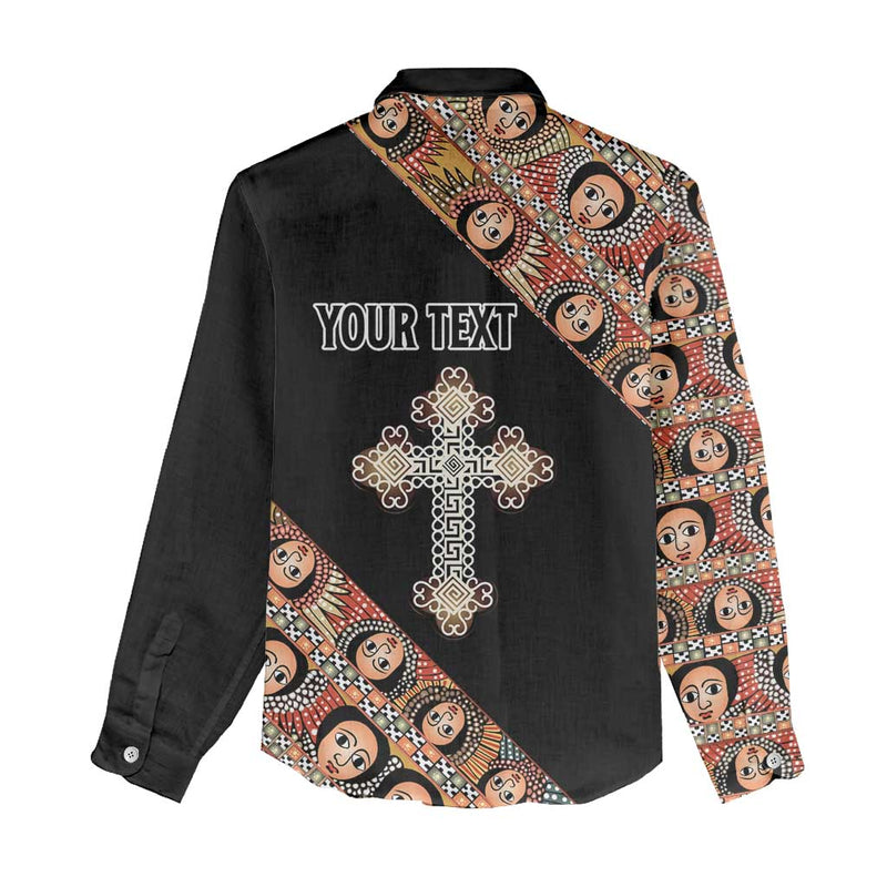 Ethiopian Orthodox Church Angel Black Color Women Casual Shirt
