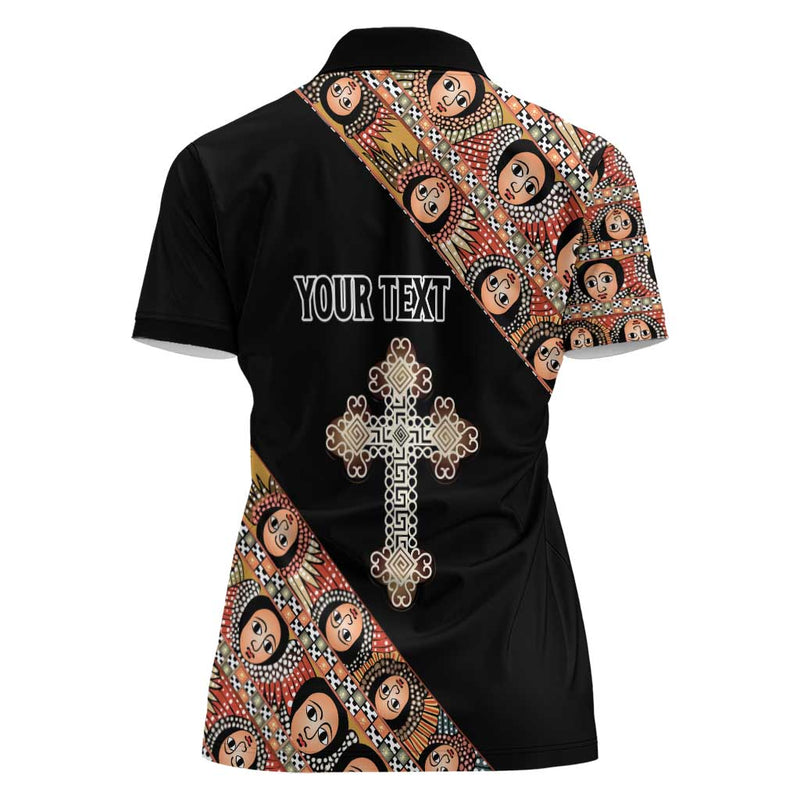 Ethiopian Orthodox Church Angel Black Color Women Polo Shirt