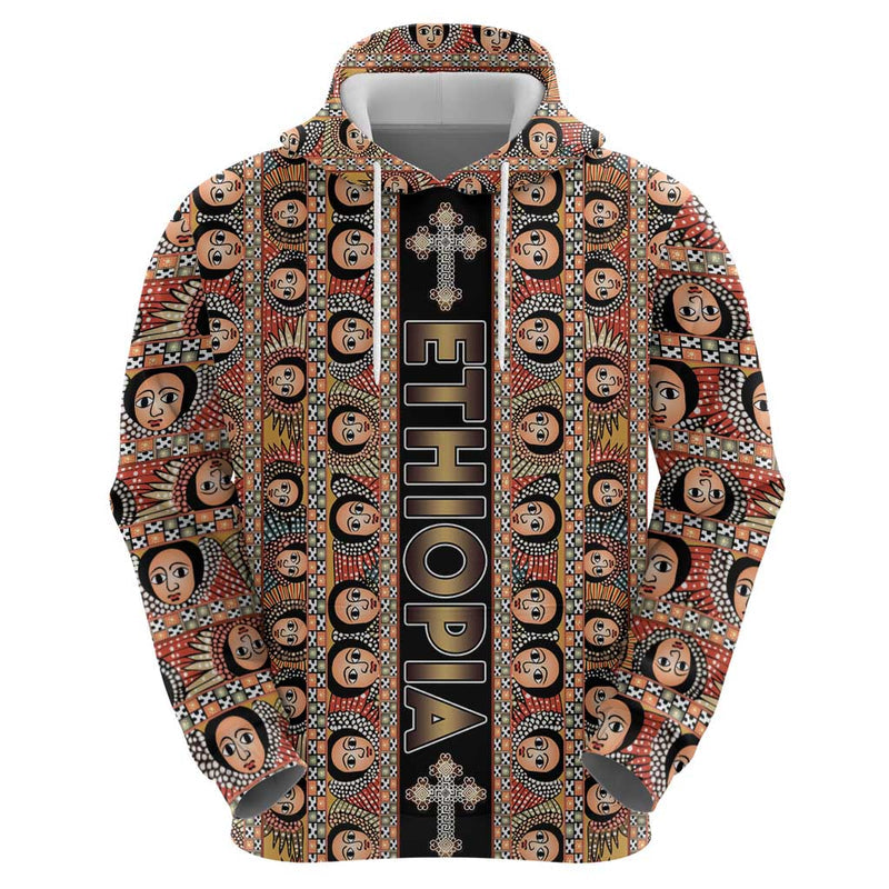 Ethiopian Tewahedo Angel Orthodox Black Color Hoodie