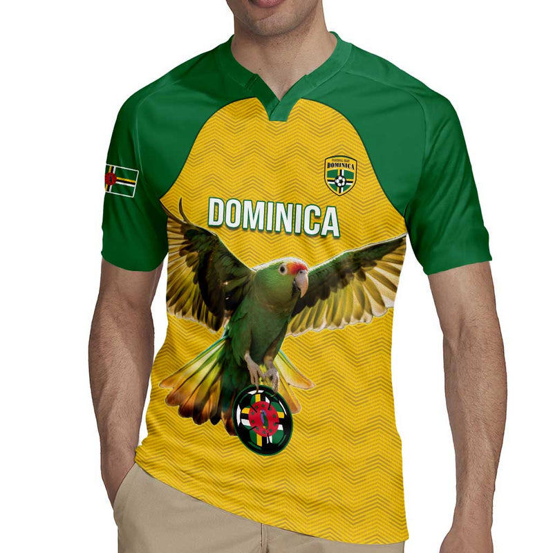 Custom Dominica Football Sisserou Parrot Yellow Color Rugby Jersey