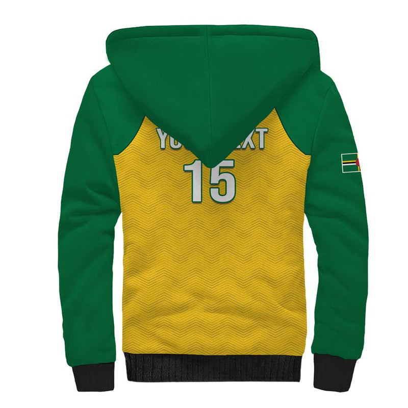 Custom Dominica Football Sisserou Parrot Yellow Color Sherpa Hoodie