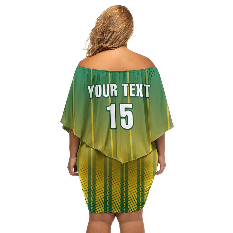 Custom Dominica Cricket Sporty Style Off Shoulder Short Dress
