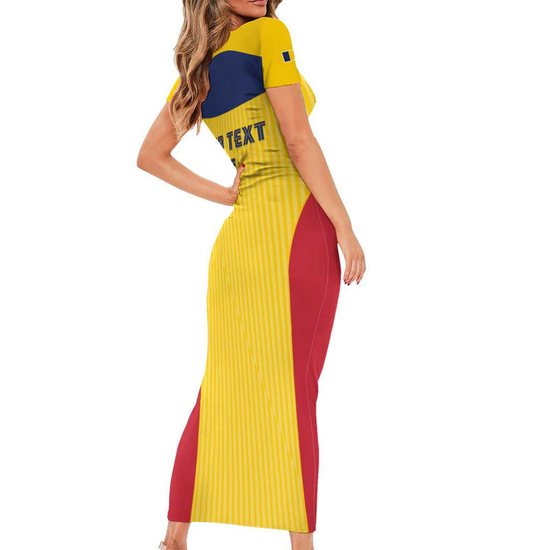 Custom Chad Football Allez Les Sao Short Sleeve Bodycon Dress