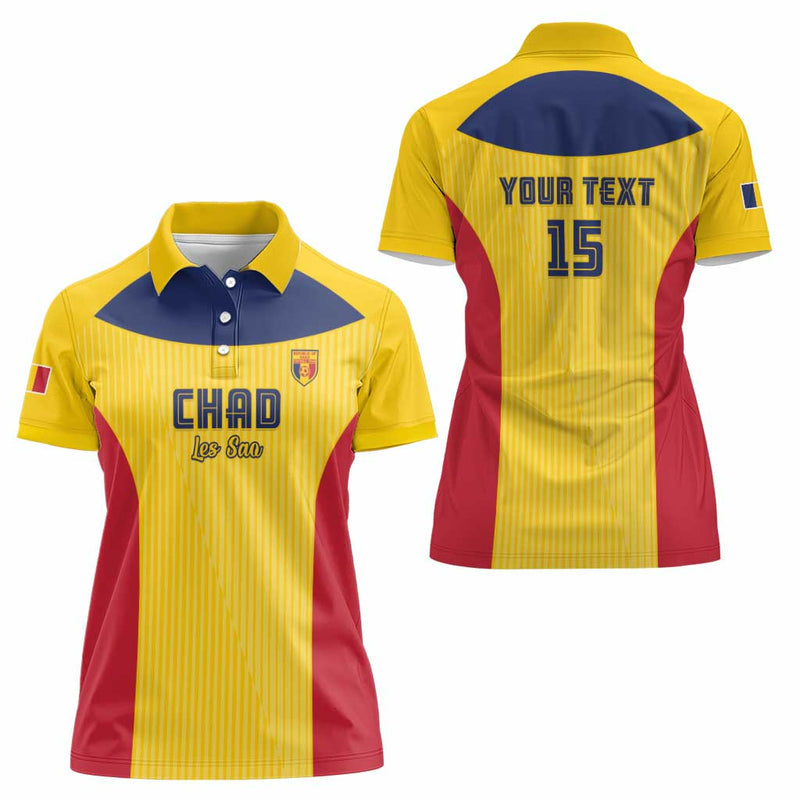 Custom Chad Football Allez Les Sao Women Polo Shirt