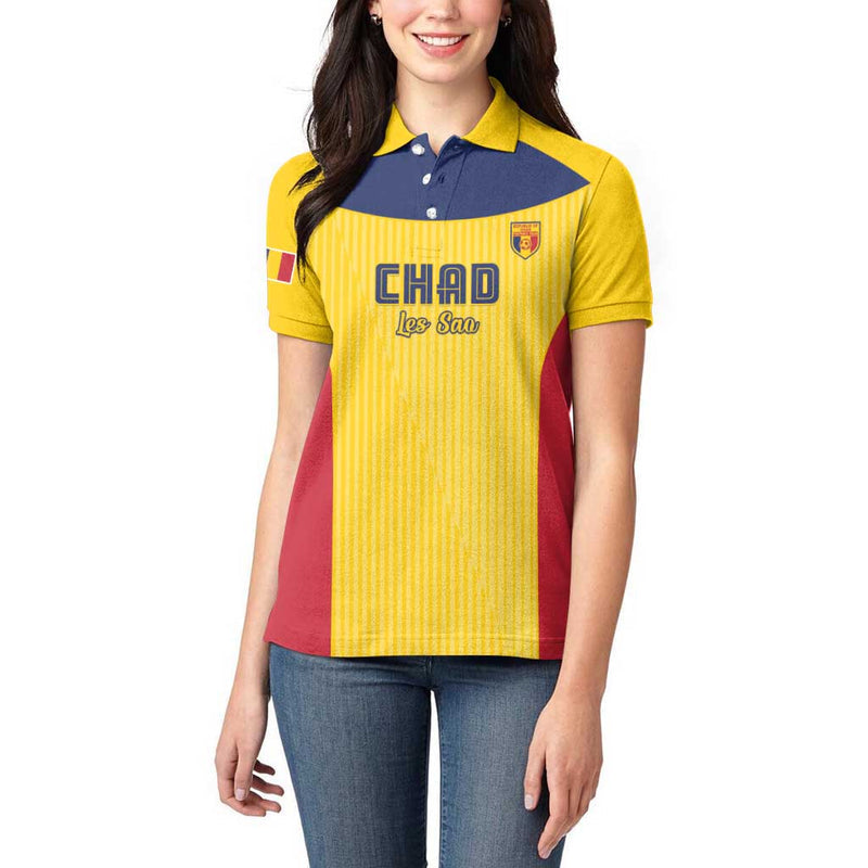 Custom Chad Football Allez Les Sao Women Polo Shirt
