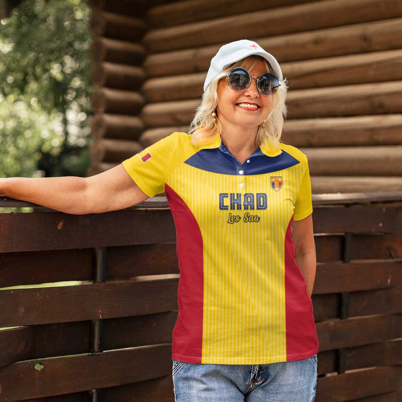 Custom Chad Football Allez Les Sao Women Polo Shirt