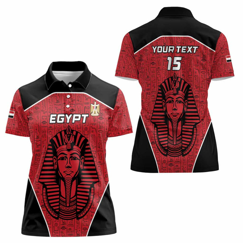 Custom Egypt Football Go Pharaohs Women Polo Shirt