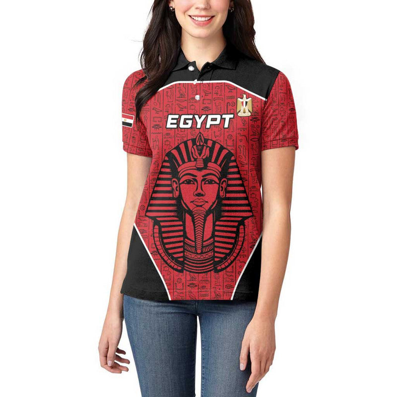 Custom Egypt Football Go Pharaohs Women Polo Shirt