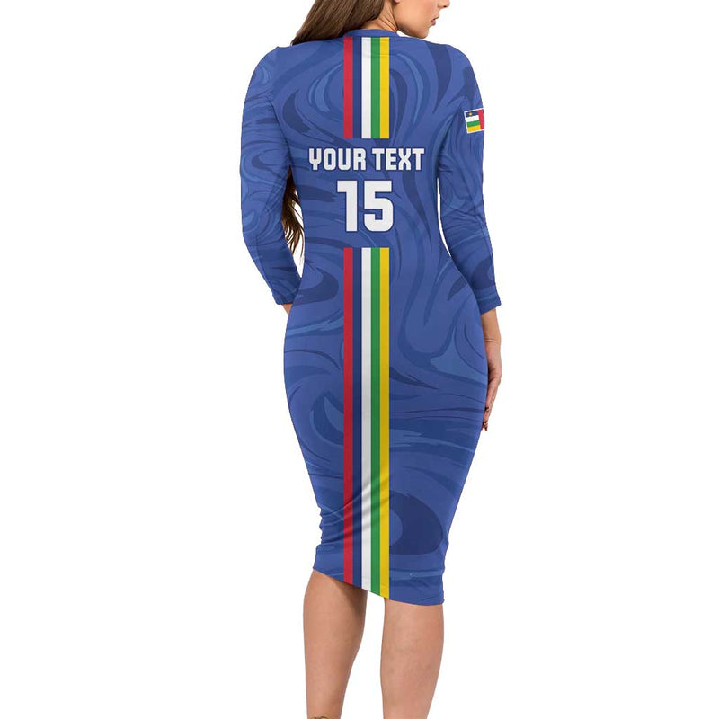 Custom Central African Republic Football Go Les Fauves Go Long Sleeve Bodycon Dress