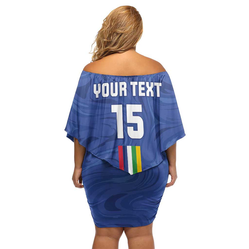Custom Central African Republic Football Go Les Fauves Go Off Shoulder Short Dress