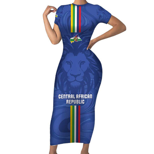 Custom Central African Republic Football Go Les Fauves Go Short Sleeve Bodycon Dress