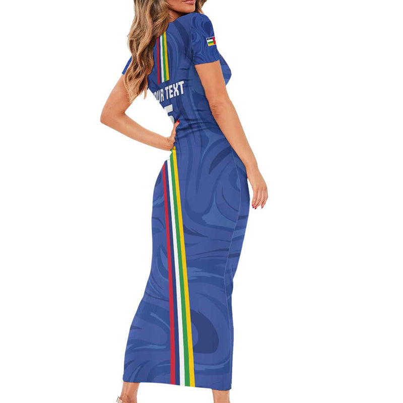 Custom Central African Republic Football Go Les Fauves Go Short Sleeve Bodycon Dress