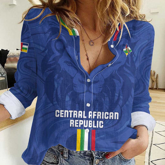 Custom Central African Republic Football Go Les Fauves Go Women Casual Shirt