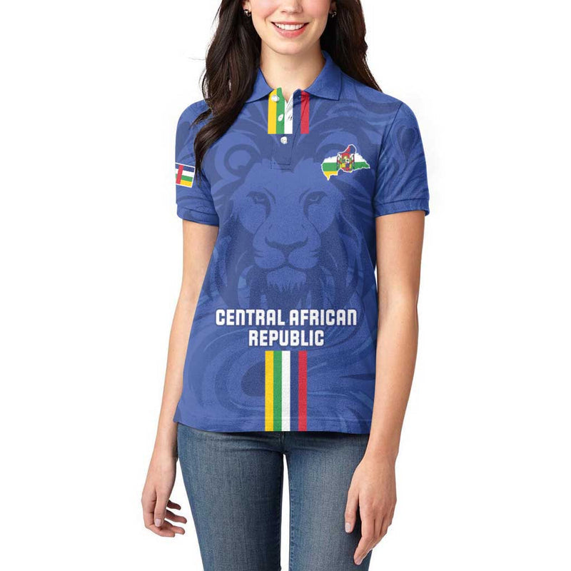 Custom Central African Republic Football Go Les Fauves Go Women Polo Shirt