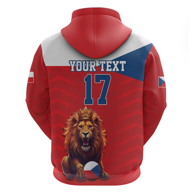 Custom Czech Republic Football Go Champions Sporty Style with Lion Mascot Hoodie