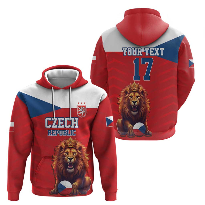 Custom Czech Republic Football Go Champions Sporty Style with Lion Mascot Hoodie