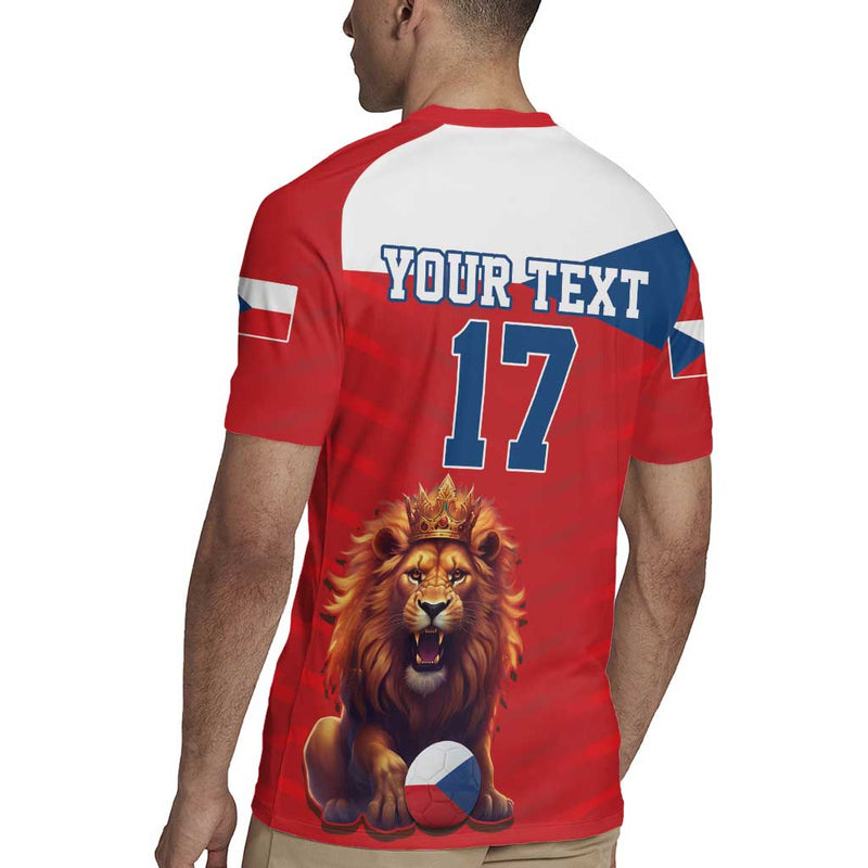Custom Czech Republic Football Go Champions Sporty Style With Lion Mascot Rugby Jersey