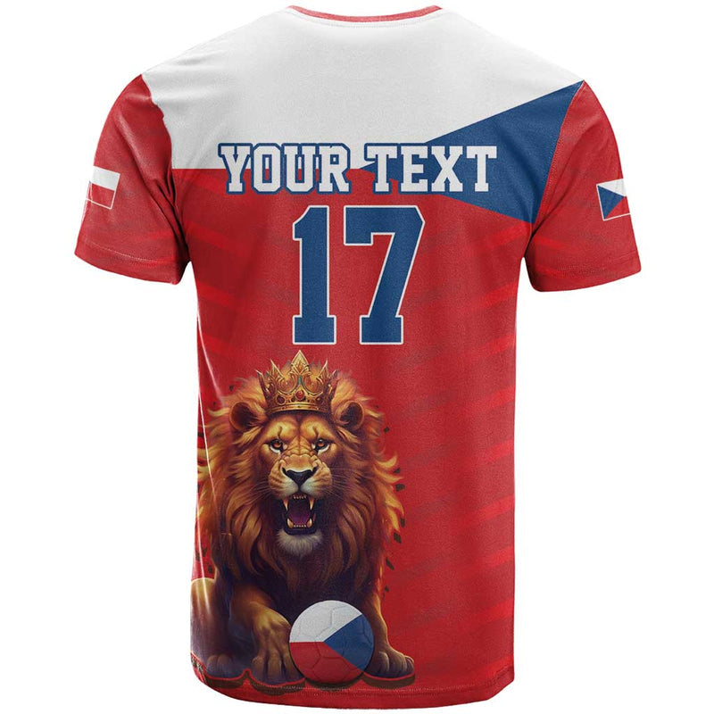 Custom Czech Republic Football Go Champions Sporty Style with Lion Mascot T Shirt