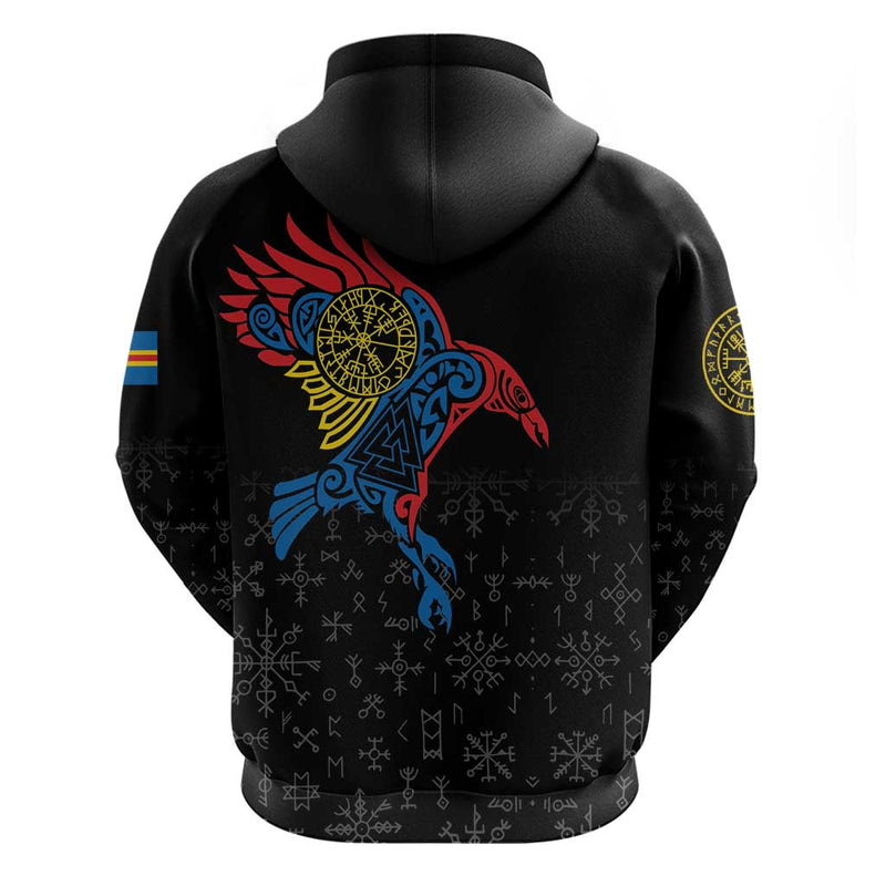 Aland Vikings Culture Norse Mythology Raven Tattoo Hoodie