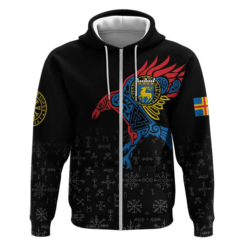 Aland Vikings Culture Norse Mythology Raven Tattoo Hoodie