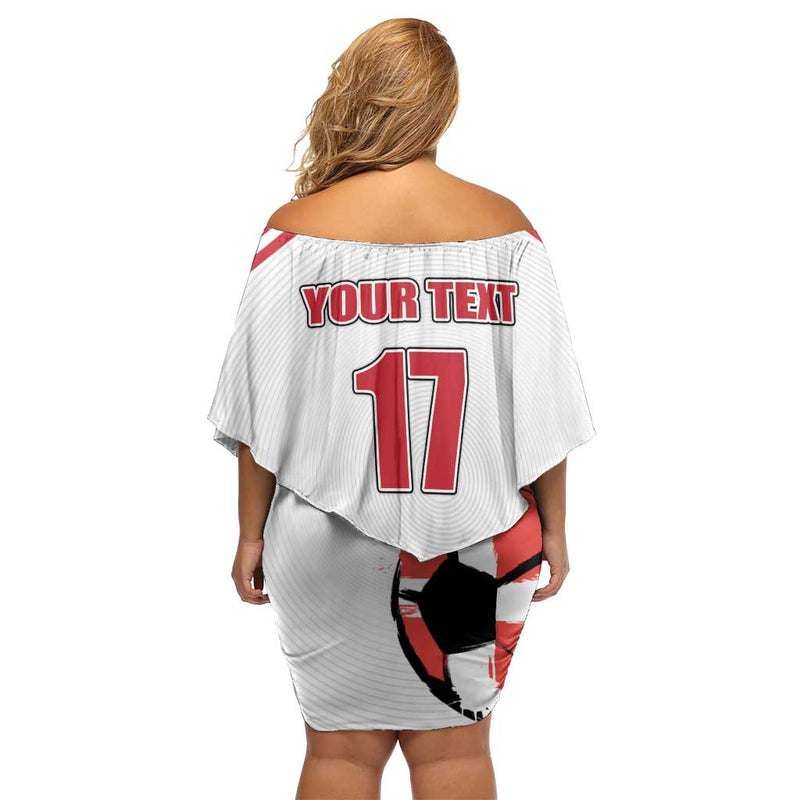 Custom Danmark Football Go Champions Denmark Sporty Style Off Shoulder Short Dress