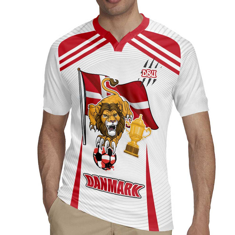 Custom Danmark Football Go Champions Denmark Sporty Style Rugby Jersey