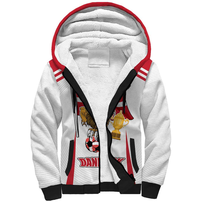 Custom Danmark Football Go Champions Denmark Sporty Style Sherpa Hoodie