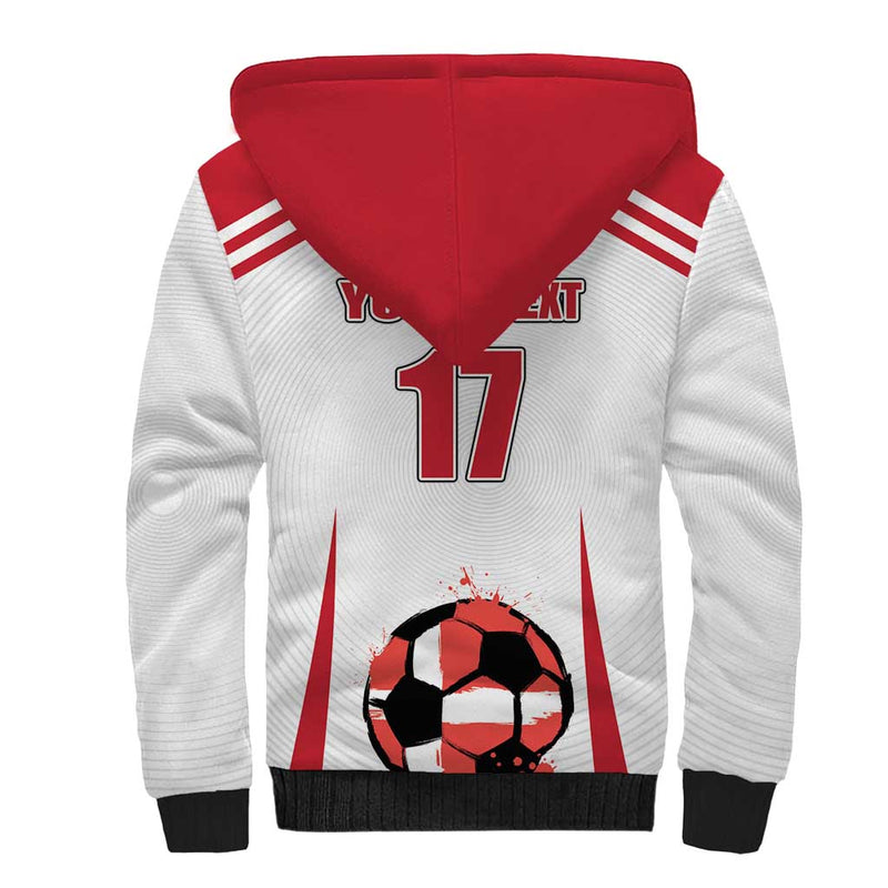 Custom Danmark Football Go Champions Denmark Sporty Style Sherpa Hoodie