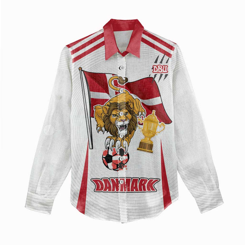 Custom Danmark Football Go Champions Denmark Sporty Style Women Casual Shirt